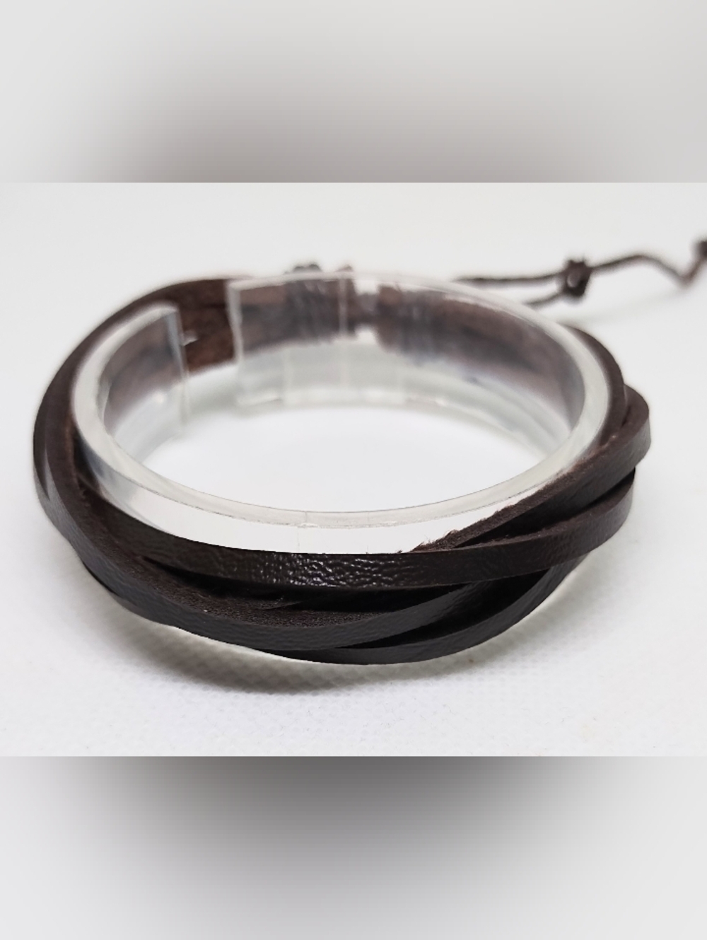 Men's Leather Bracelet Layered‎ Brown New Jewelry G8